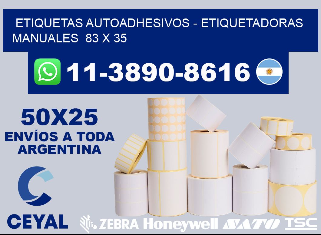 etiquetas autoadhesivos - Etiquetadoras Manuales 83 x 35