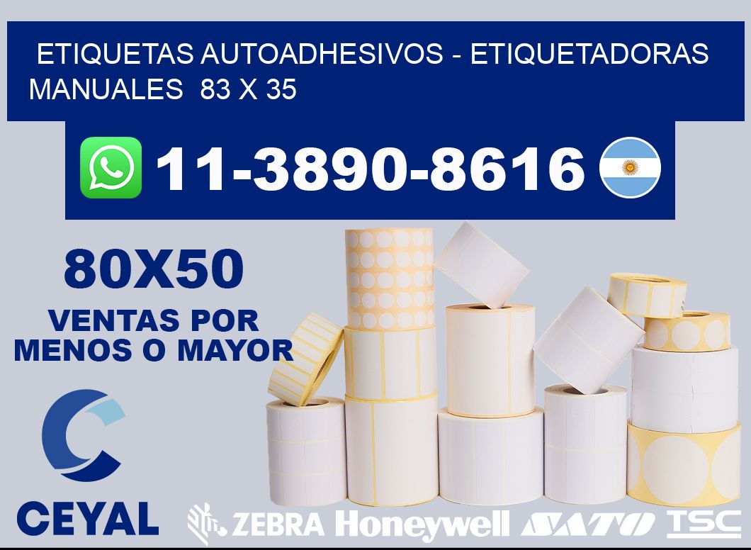 etiquetas autoadhesivos - Etiquetadoras Manuales 83 x 35