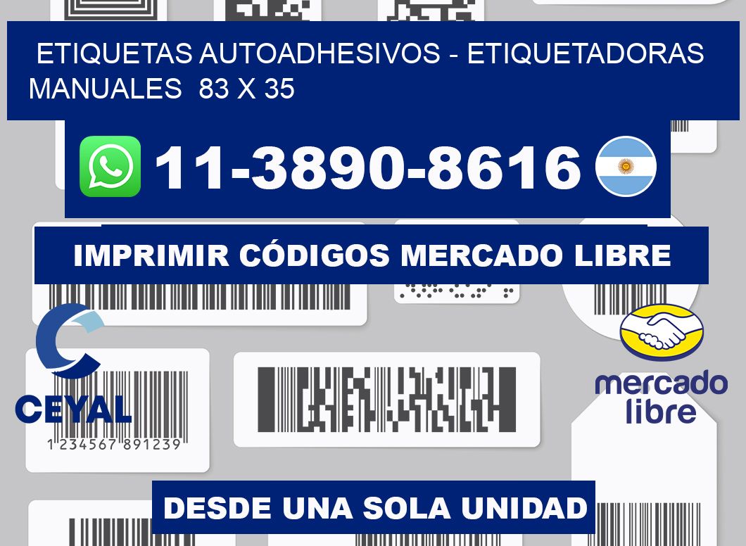 etiquetas autoadhesivos - Etiquetadoras Manuales 83 x 35