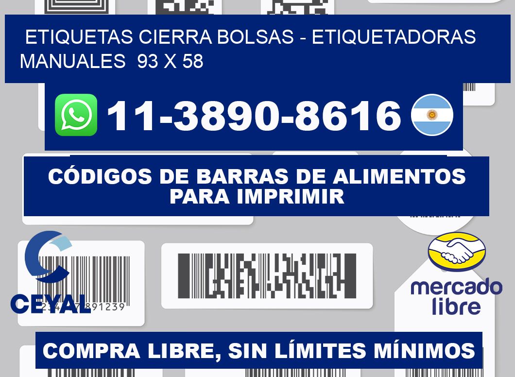 etiquetas cierra bolsas - Etiquetadoras Manuales 93 x 58