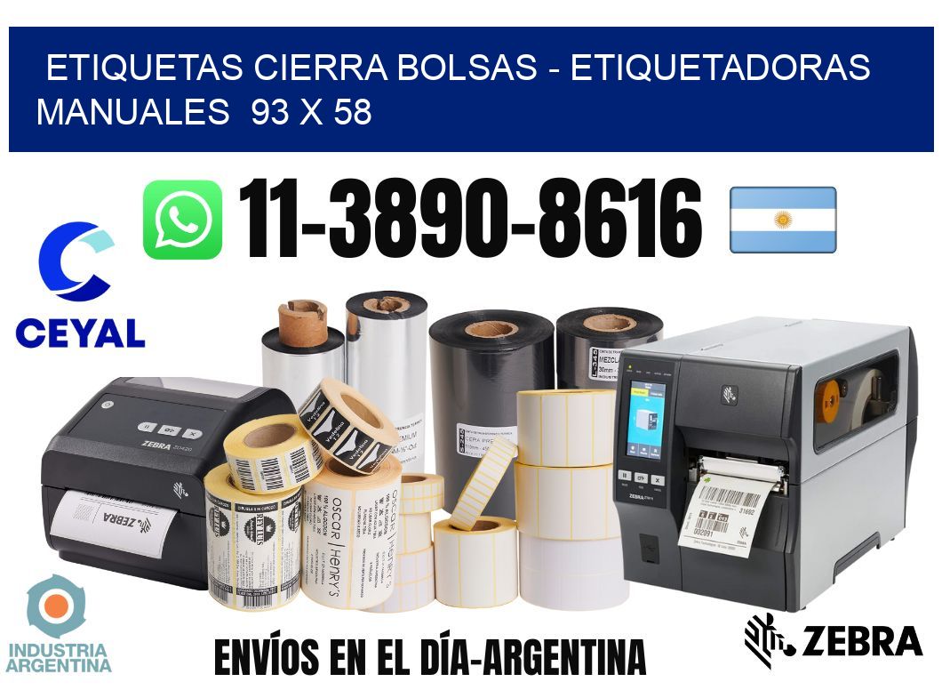 etiquetas cierra bolsas - Etiquetadoras Manuales 93 x 58