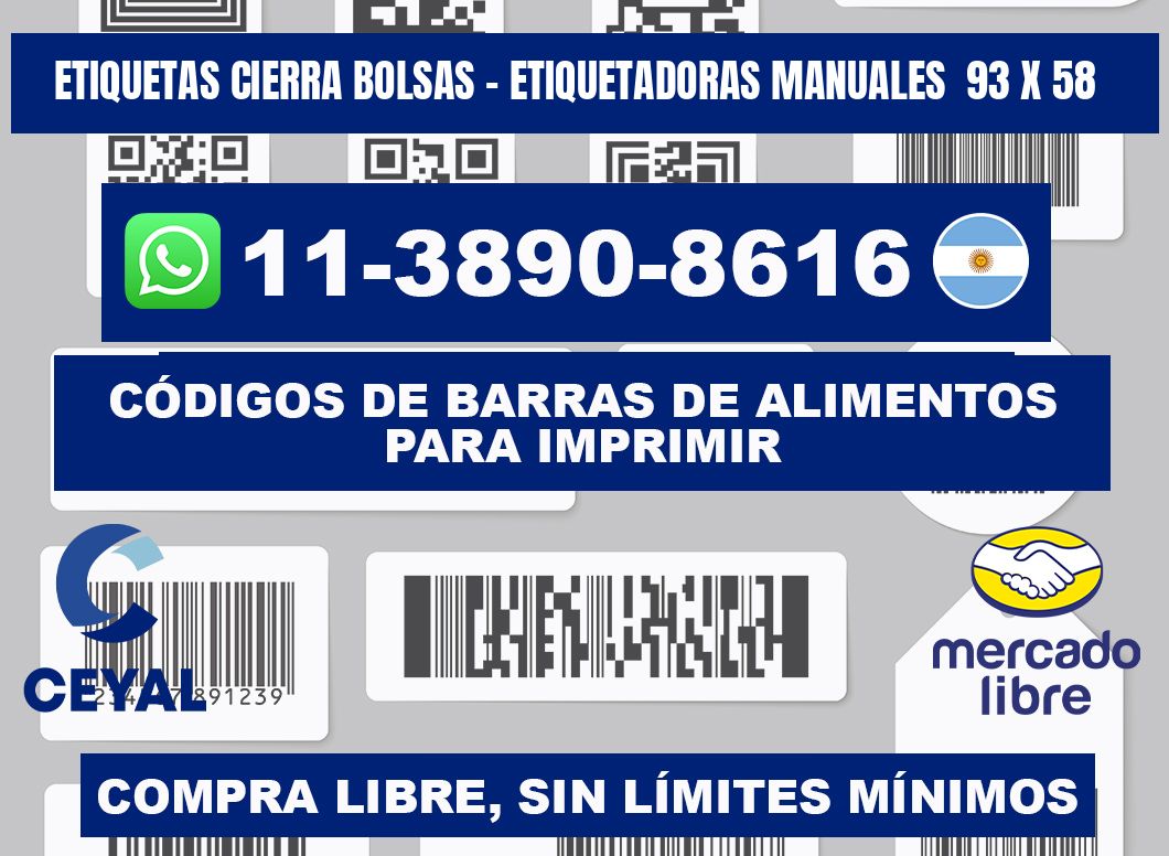 etiquetas cierra bolsas - Etiquetadoras Manuales 93 x 58