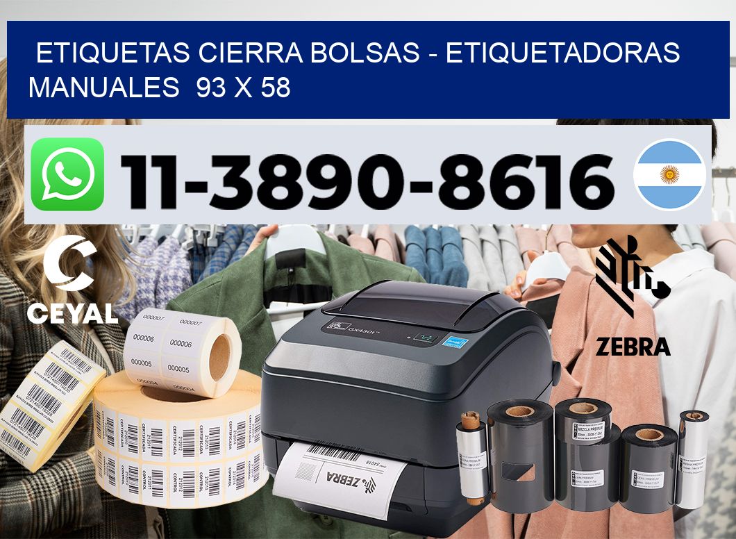 etiquetas cierra bolsas - Etiquetadoras Manuales 93 x 58