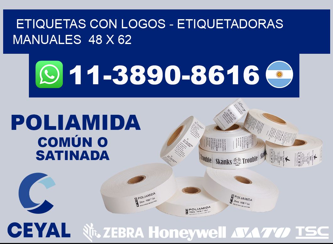 etiquetas con logos - Etiquetadoras Manuales  48 x 62