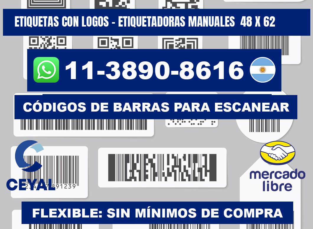 etiquetas con logos - Etiquetadoras Manuales  48 x 62