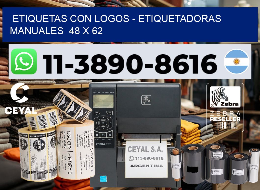 etiquetas con logos - Etiquetadoras Manuales  48 x 62