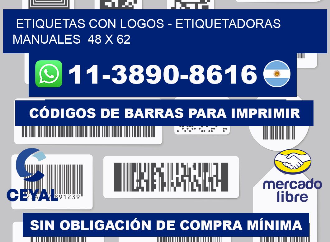 etiquetas con logos - Etiquetadoras Manuales  48 x 62
