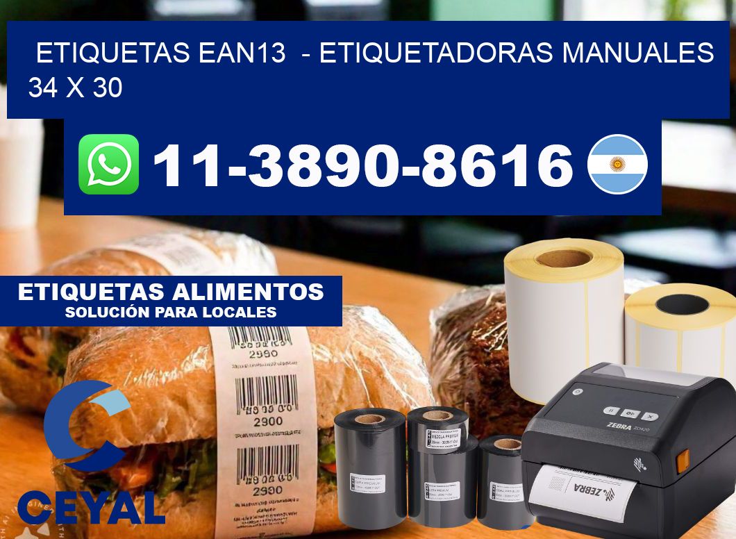 etiquetas ean13  - Etiquetadoras Manuales  34 x 30