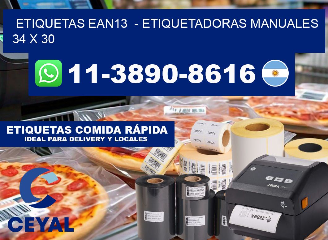etiquetas ean13  - Etiquetadoras Manuales  34 x 30