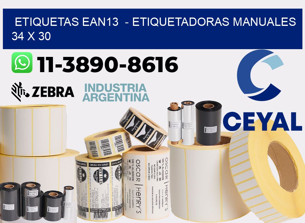 etiquetas ean13  - Etiquetadoras Manuales  34 x 30