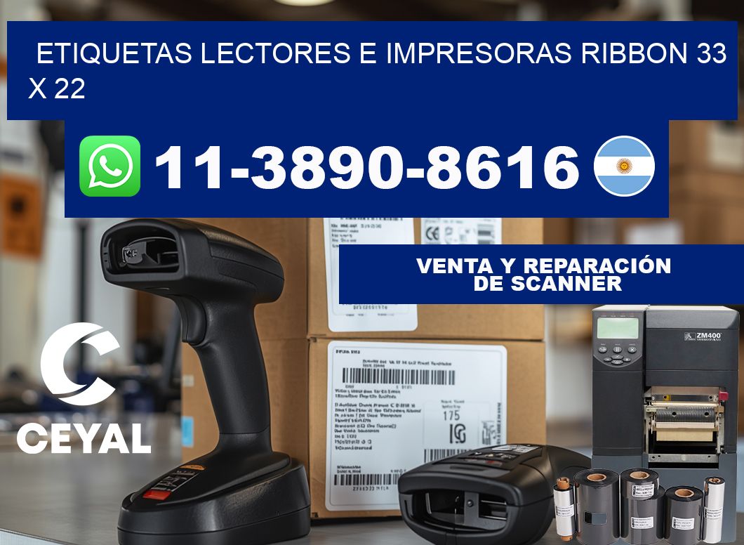 etiquetas lectores e impresoras ribbon 33 x 22