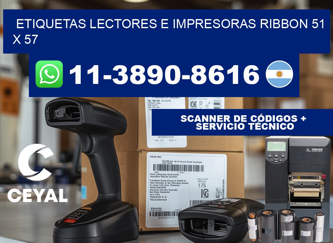 etiquetas lectores e impresoras ribbon 51 x 57