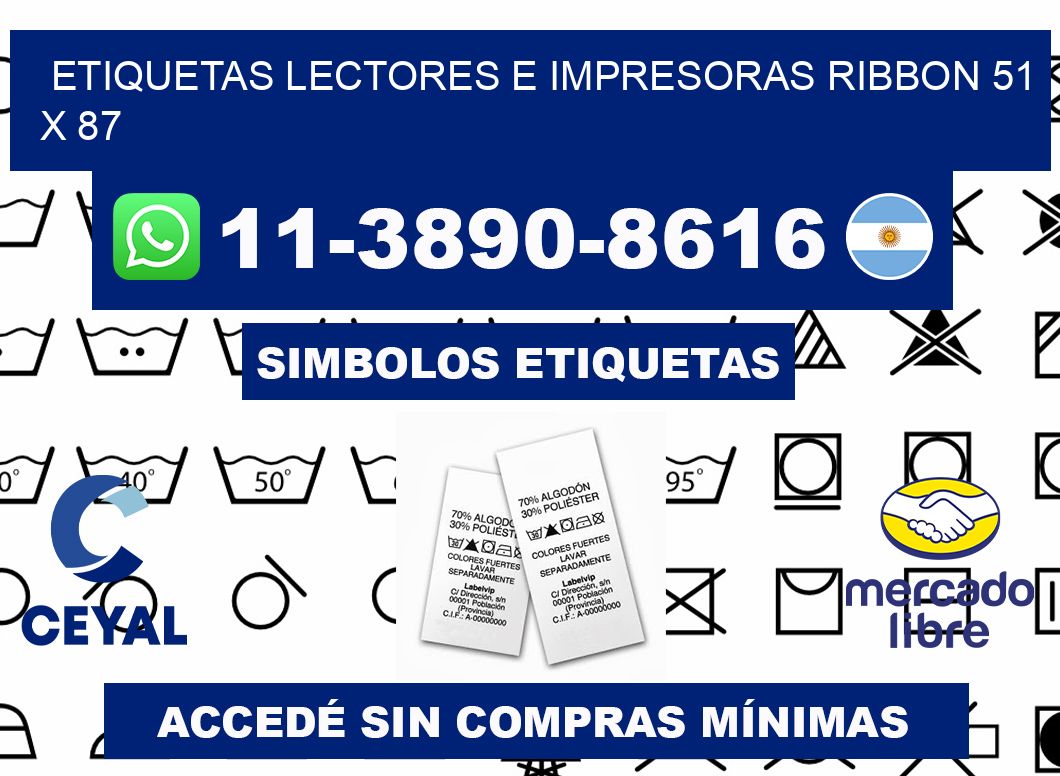 etiquetas lectores e impresoras ribbon 51 x 87