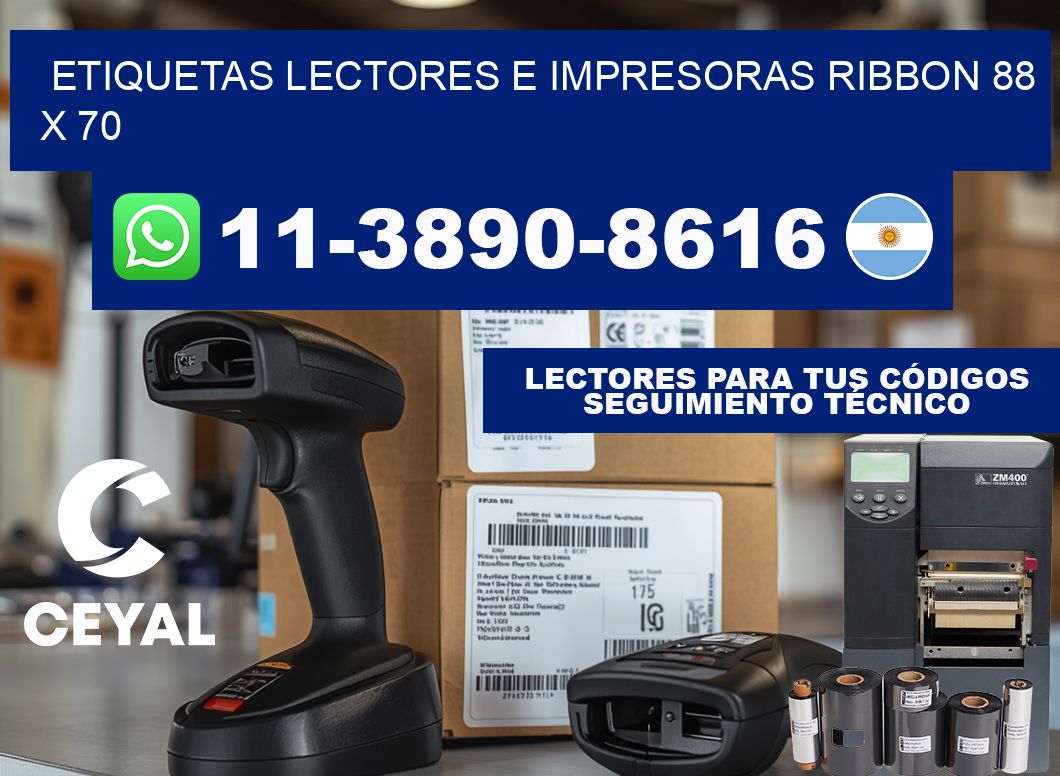 etiquetas lectores e impresoras ribbon 88 x 70