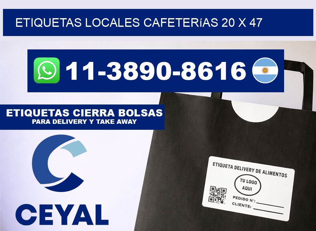 etiquetas locales cafeterías 20 x 47