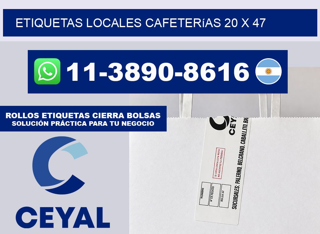 etiquetas locales cafeterías 20 x 47