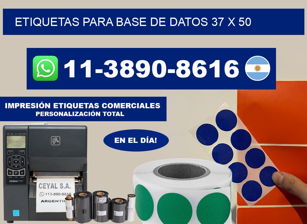etiquetas para base de datos 37 x 50