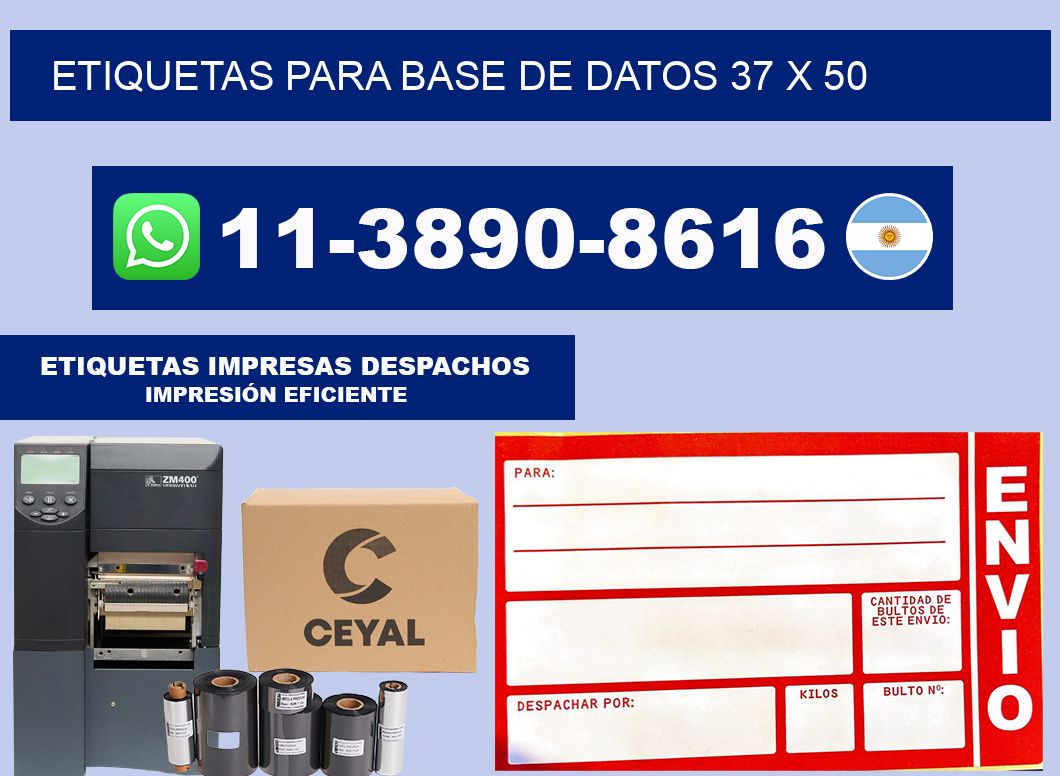 etiquetas para base de datos 37 x 50