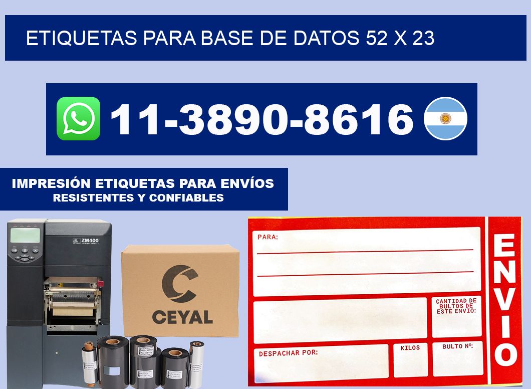 etiquetas para base de datos 52 x 23