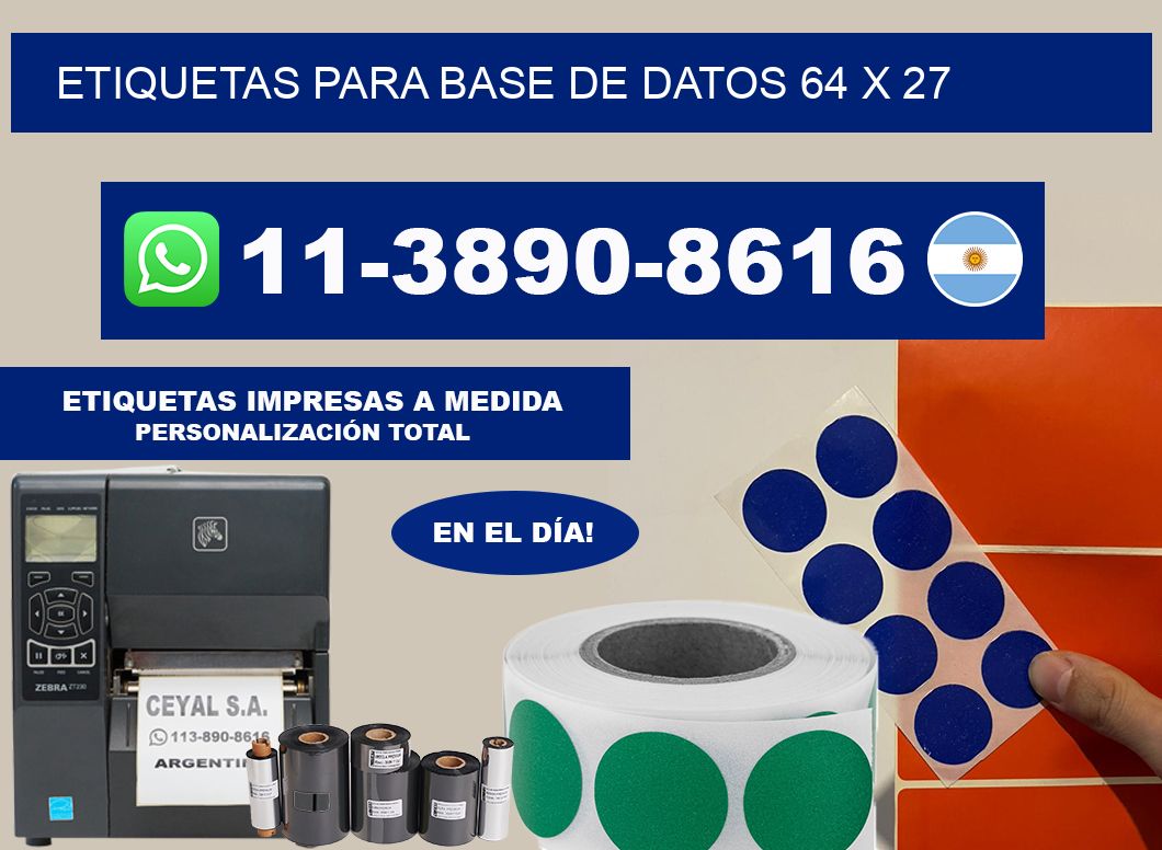etiquetas para base de datos 64 x 27