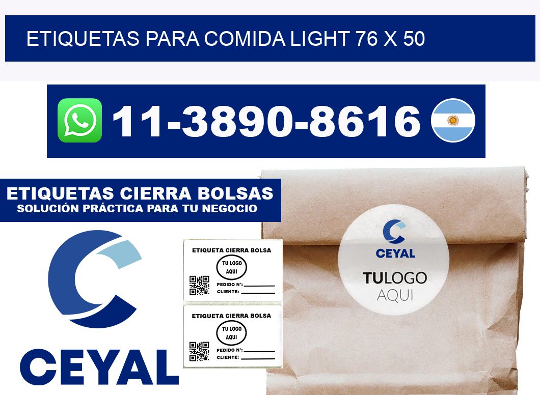 etiquetas para comida light 76 x 50
