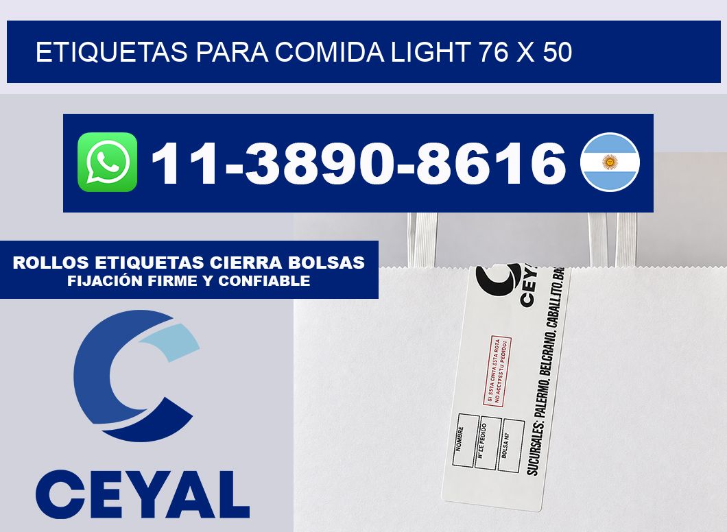 etiquetas para comida light 76 x 50