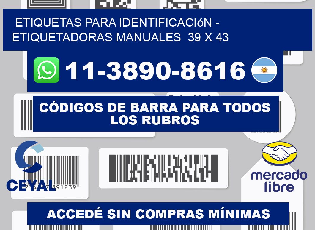 etiquetas para identificación - Etiquetadoras Manuales  39 x 43
