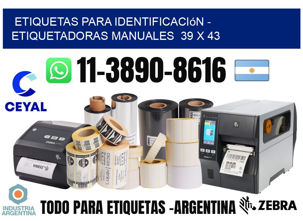 etiquetas para identificación - Etiquetadoras Manuales  39 x 43