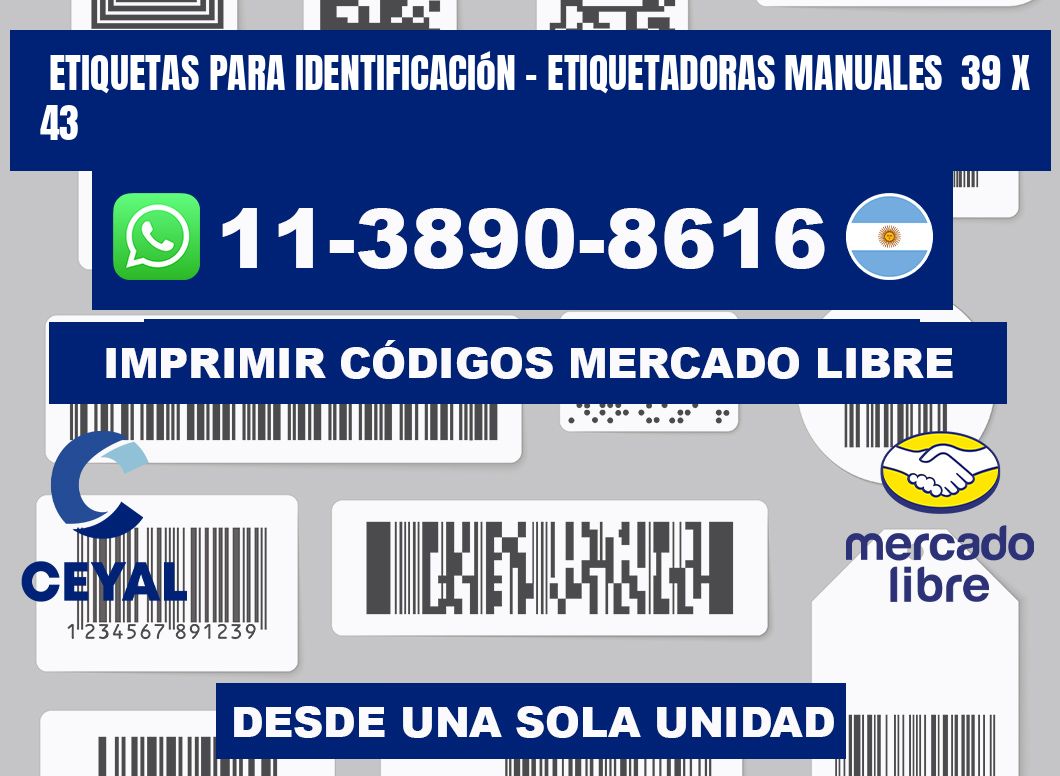 etiquetas para identificación - Etiquetadoras Manuales  39 x 43