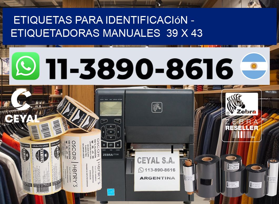 etiquetas para identificación - Etiquetadoras Manuales  39 x 43
