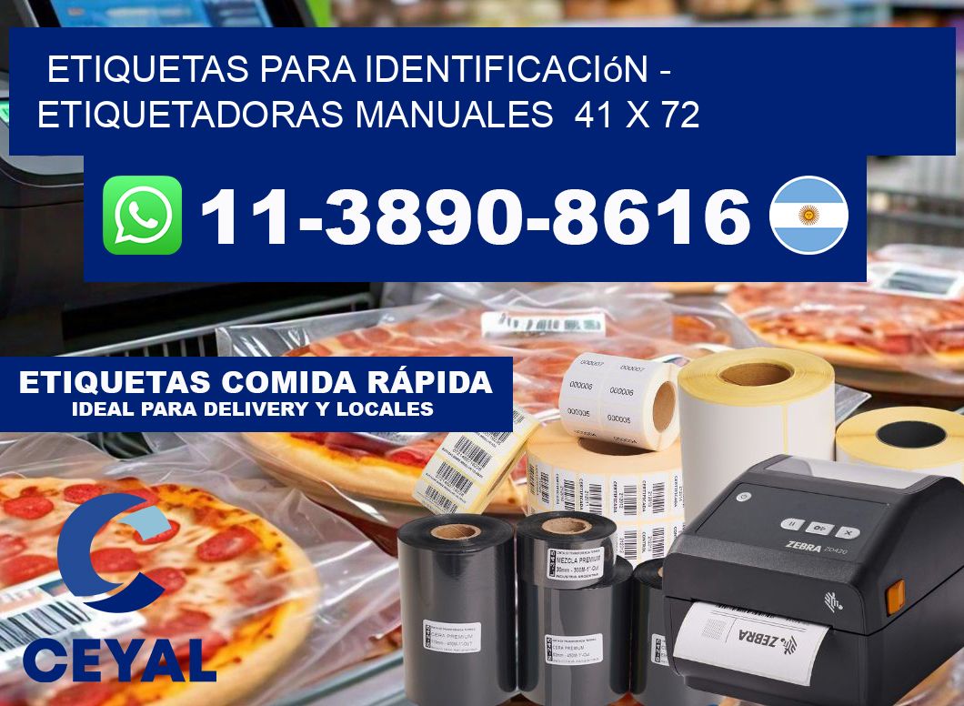 etiquetas para identificación - Etiquetadoras Manuales  41 x 72