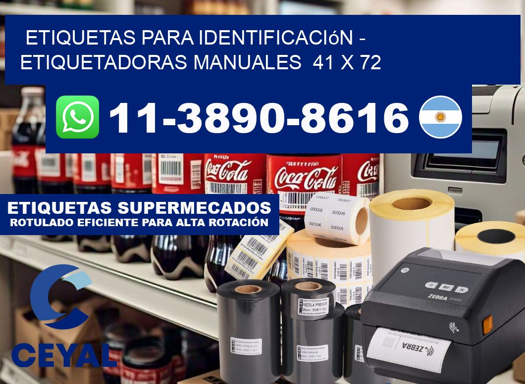 etiquetas para identificación - Etiquetadoras Manuales  41 x 72