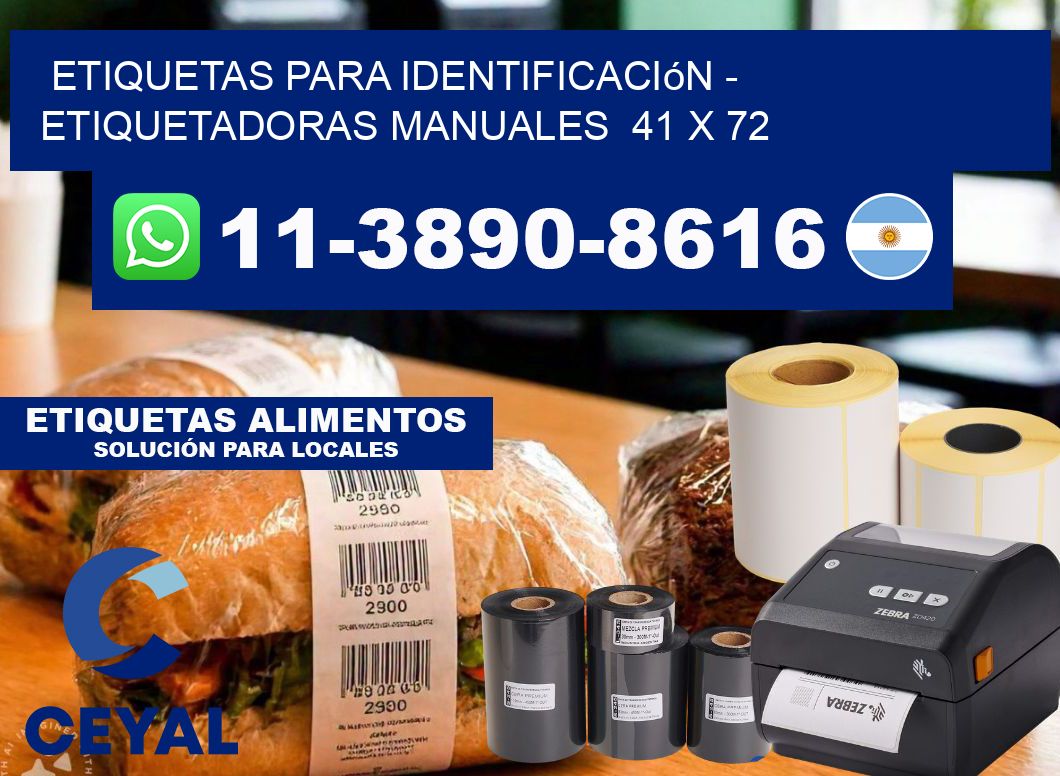 etiquetas para identificación - Etiquetadoras Manuales  41 x 72
