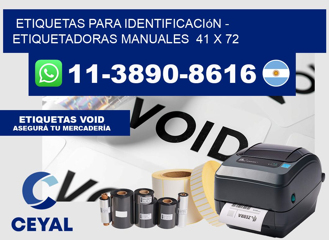 etiquetas para identificación - Etiquetadoras Manuales  41 x 72