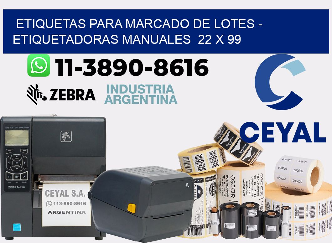 etiquetas para marcado de lotes - Etiquetadoras Manuales 22 x 99