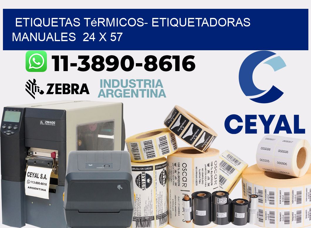 etiquetas térmicos- Etiquetadoras Manuales  24 x 57