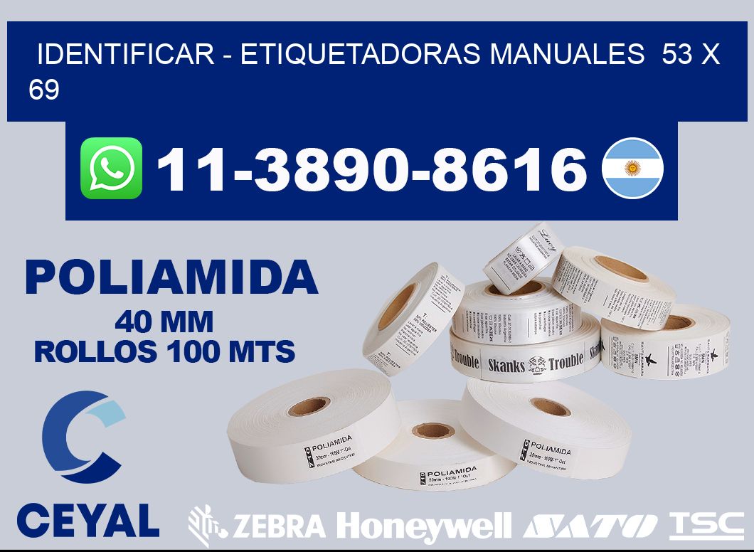 identificar - Etiquetadoras Manuales  53 x 69