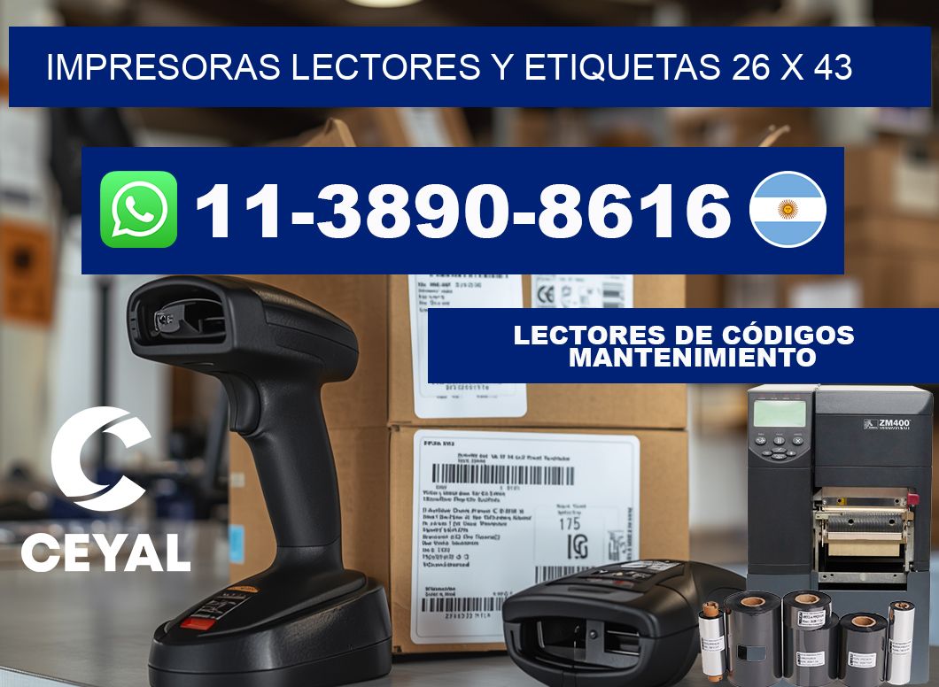 impresoras lectores y etiquetas 26 x 43