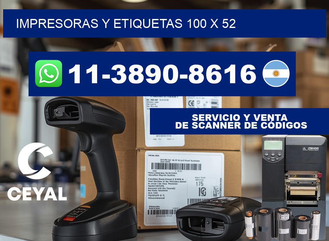impresoras y etiquetas 100 x 52