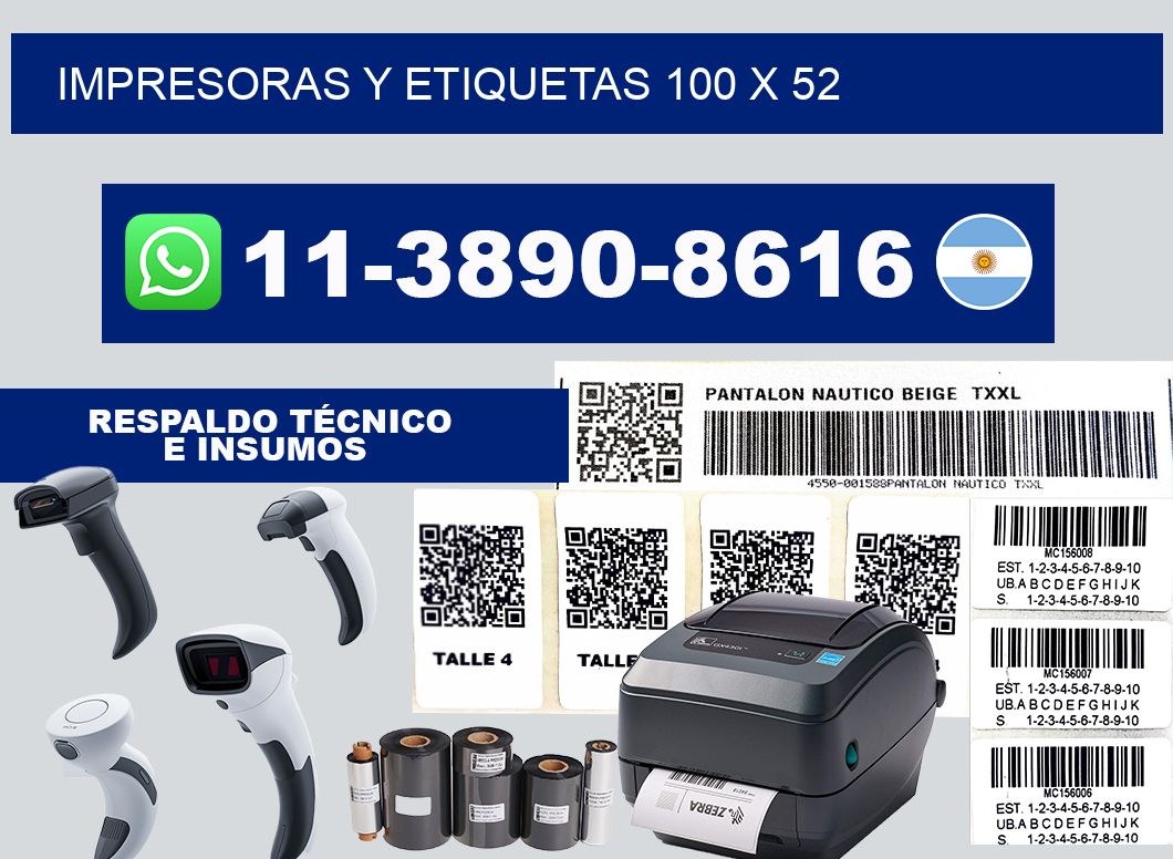 impresoras y etiquetas 100 x 52