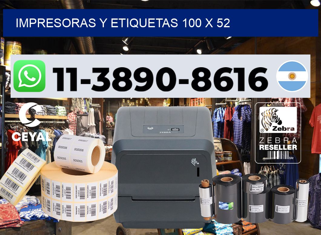 impresoras y etiquetas 100 x 52