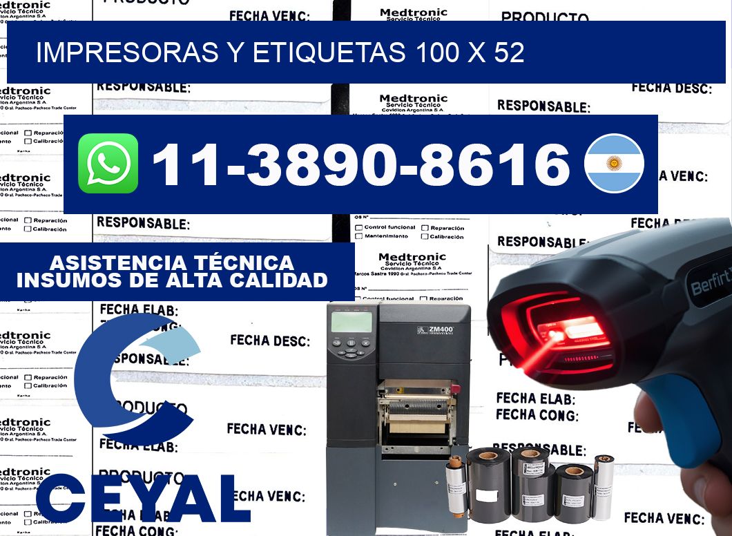 impresoras y etiquetas 100 x 52