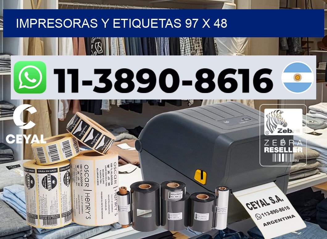 impresoras y etiquetas 97 x 48