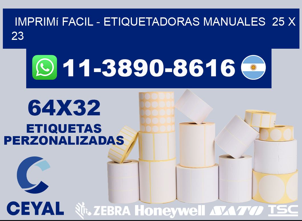 imprimí facil - Etiquetadoras Manuales 25 x 23