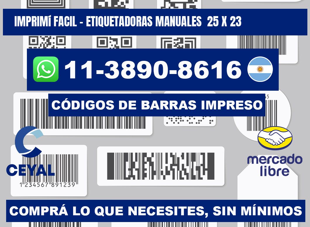 imprimí facil - Etiquetadoras Manuales 25 x 23