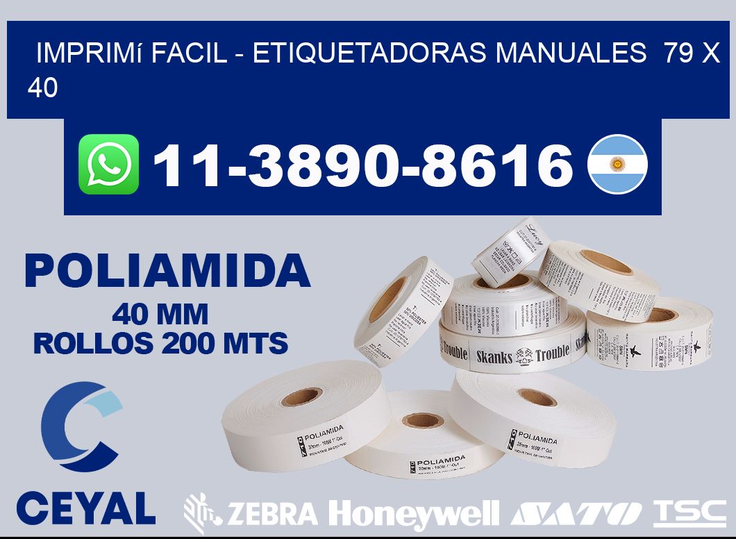 imprimí facil - Etiquetadoras Manuales  79 x 40