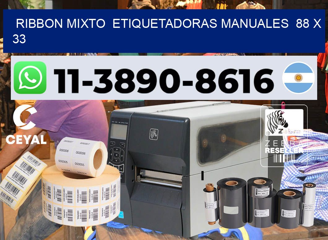 ribbon mixto Etiquetadoras Manuales 88 x 33
