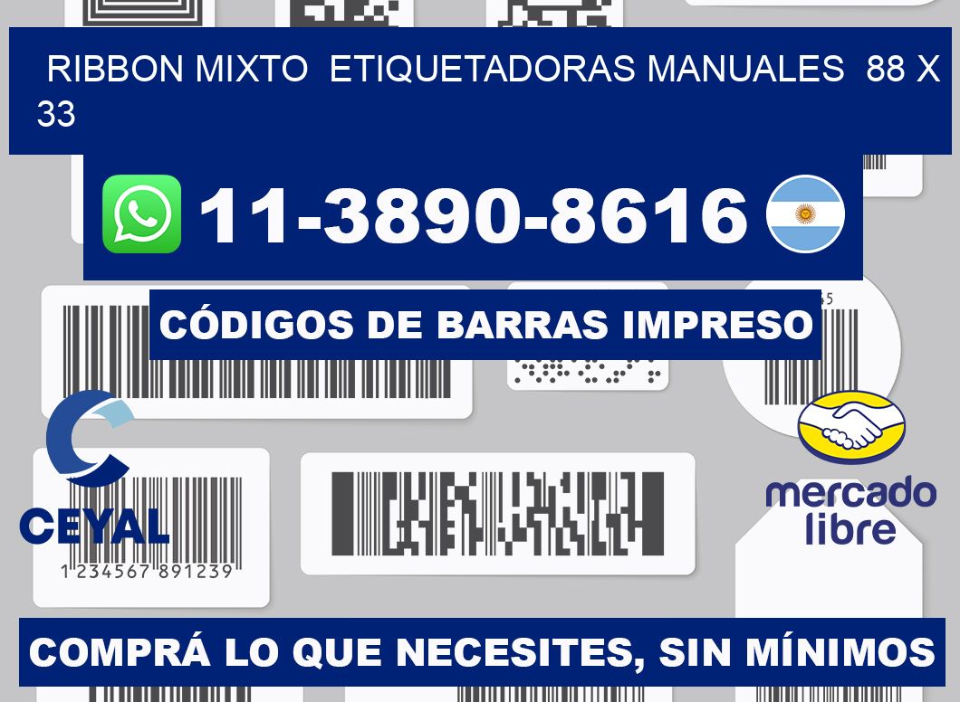 ribbon mixto Etiquetadoras Manuales 88 x 33