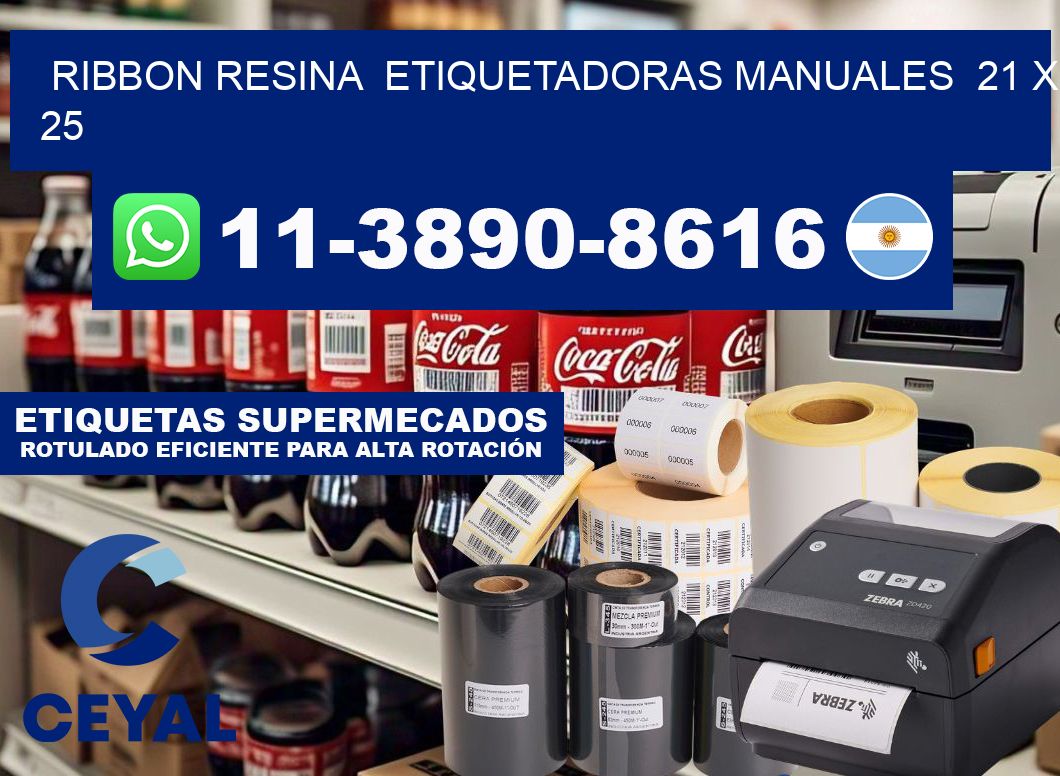 ribbon resina Etiquetadoras Manuales 21 x 25