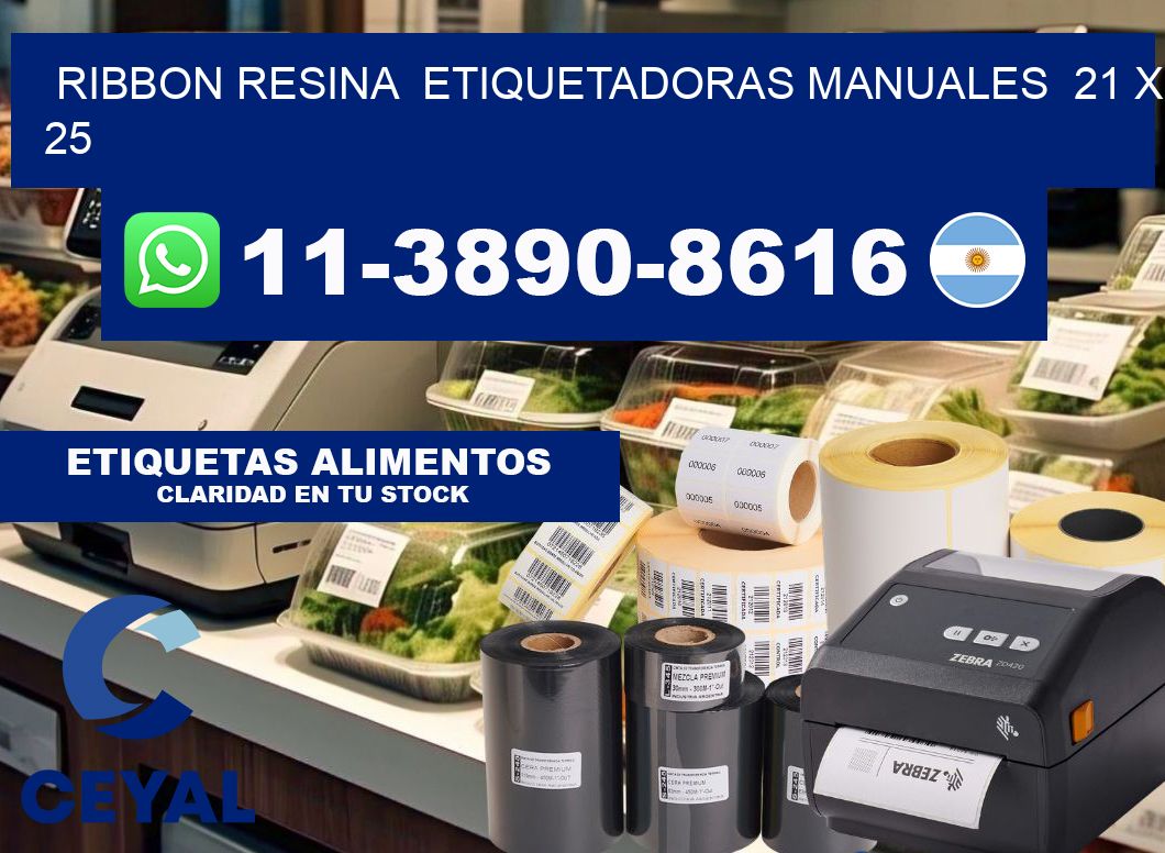 ribbon resina Etiquetadoras Manuales 21 x 25